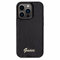 Guess Sequin Script Metal ümbris jaoks iPhone 14 Pro Max - must