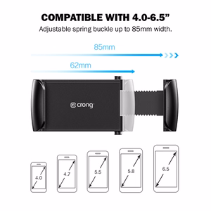 Crong Universal Smart auto telefonihoidik 4–6.5" telefonidele, must