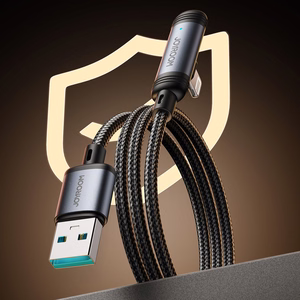 Joyroom S-A56 EnjoyX Series 90° USB-A - Lightning 3A kaabel 1.2m - must