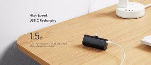 Powerbank Veger PlugOn (W0556P) PD QC3.0 3A 20W 5000 mAh with a built-in connector Lightning must
