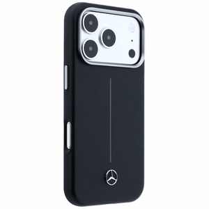 Mercedes кожаный Iconic Line MagSafe чехол iPhone 17 Pro Max - черный