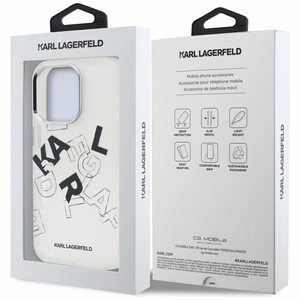 Karl Lagerfeld IML Sketched Graphic Ümbris jaoks iPhone 16 Pro - Clear