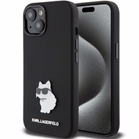 Karl Lagerfeld Silicone Choupette Metal Pin ümbris jaoks iPhone 15 Plus / 14 Plus - must