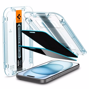 Spigen Glas.tR EzFit Privacy закалённое стекло для iPhone 15/16 с адаптером (2 шт.)