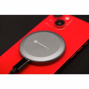 Juhtmevaba laadija Forcell F-Energy Smart Charge USB C Qi2 15W compatible with MagSafe, with detachable kaabel 1,5 m hõbedane
