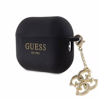Guess GUAP2LECG4K ümbris jaoks AirPods Pro 2 cover - must Liquid Silicone Glitter Triangle Charm
