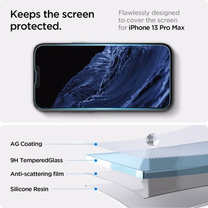 Spigen Glas.tR EZ Fit karastatud klaas iPhone 13 / 13 Pro / 14 / 16e jaoks