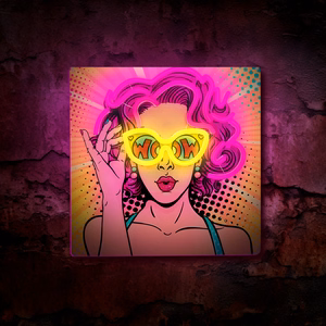 Neon ART LED POWER WOMAN kollane-lilla FLA02 Forever Light