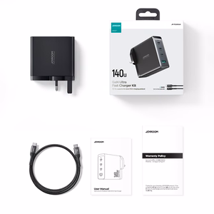 GaN Laadija UK Joyroom JR-TCG05UK 140W 3x USB-C USB-A + USB-C / USB-C kaabel 240W 1.2m