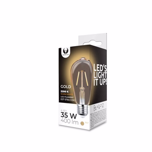 LED Bulb Filament E27 ST64 4W 230V 2200K 400lm COG kuldne Forever Light