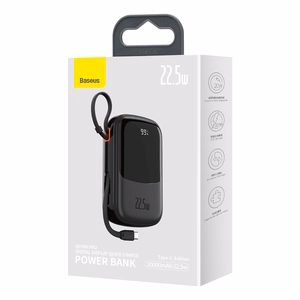 Baseus Power Bank 20000mAh Qpow Pro - USB + Type C - PD 22,5W with Type C cable (PPQD060301) black