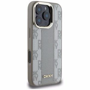 DKNY Checkered Pattern Magsafe iPhone 16 Pro Ümbris - Beige