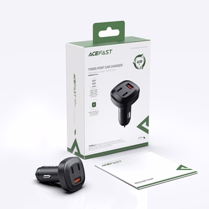 Acefast автомобильное зарядное устройство 66W 2x USB Type C / USB, PPS, Power Delivery, Quick Charge 4.0, AFC, FCP, SCP чёрное (B3 black)
