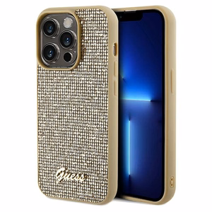 Guess Disco Metal Script ümbris jaoks iPhone 14 Pro Max - kuldne