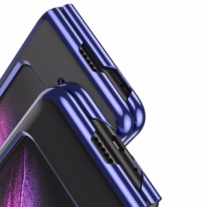 Galvaaniline ümbris kõva ümbris Galvaaniline raam Cover for Samsung Galaxy Fold sinine