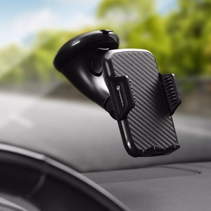 Автомобильный держатель телефона Forcell F-Grip Carbon HT1 лобовое стекло / приборная панель чёрный