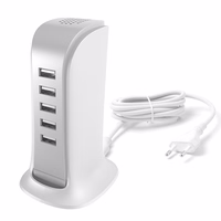 Dudao 5x USB Laadija with built-in EU power kaabel valge (A5EU)