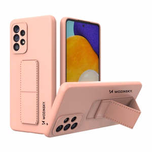Wozinsky Kickstand Case silikoonist ümbris koos statiiviga Samsung Galaxy A73 roosa