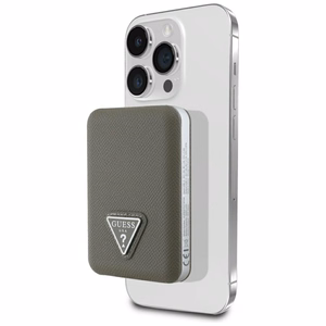 Guess Grained Triangle akupank MagSafe'iga 5000mAh 15W USB-C – pruun