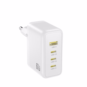 XO CE39 PD 67W seinalaadija, 3x USB-C, 1x USB, valge