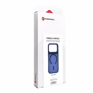 Case for iPhone 17 Pro / 18 Pro Forcell F-Protect Shadow Stand Premium compatible with MagSafe navy blue