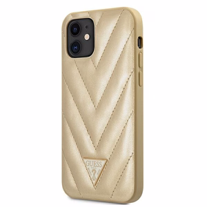 Guess GUHCP12SPUVQTMLBE iPhone 12 mini 5.4" золотой/золотой жёсткий чехол V-Quilted Collection