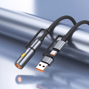 Kaabel All-in-one USB A / USB C to USB C / Auto suitsetaja pesa Hoco 3A 60W 1,2 m U138 must