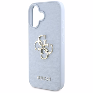 Guess Grained Big 4G Logo Small Classic Logo ümbris jaoks iPhone 16 - sinine