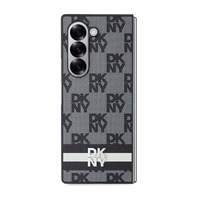 DKNY Checkered Pattern Printed Stripes ümbris jaoks Samsung Galaxy Z Fold 6 - must
