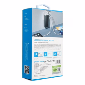 Powerbank Veger ACE100 (W1146) PD QC3.0 20W 10000 mAh must
