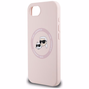 Karl Lagerfeld Silicone Karl&Choupette Heads MagSafe iPhone 16e Ümbris - Roosa