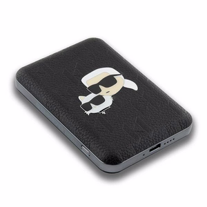 Karl Lagerfeld Powerbank induktiivne KLPB5FPGKSKCHK 16W 5000mAh must/must Karl&Choupette Head Pin MagSafe
