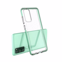Spring Case läbipaistev TPU geelist kaitsekate värvilise raamiga Samsung Galaxy A02s EU must