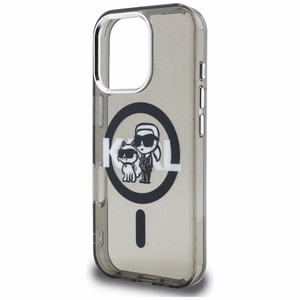 Karl Lagerfeld IML Glitter Karl & Choupette Sketch Logo MagSafe чехол iPhone 16 Pro - черный