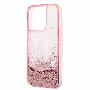 Karl Lagerfeld KLHCP14XLBKLCP iPhone 14 Pro Max 6.7 "roosa / roosa hardcase Liquid Glitter Big KL