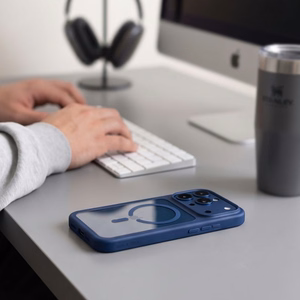 Tech-Protect MagOne MagSafe CC ümbris 2 karastatud klaasiga mudelitele iPhone 18 Pro Max / 17 Pro Max, läbipaistev tumesinine