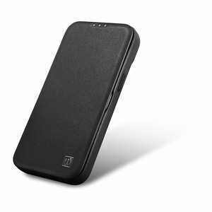 iCarer CE Premium Leather Folio Case iPhone 14 Plus Magnetic Flip Leather Folio Case MagSafe must (WMI14220715-BK)