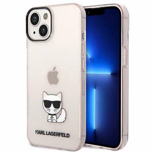 Karl Lagerfeld läbipaistev Choupette Body Ümbris jaoks iPhone 14 Plus / 15 Plus 6.7" - roosa