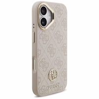 GUESS ümbris jaoks IPHONE 17 compatible with MagSafe GUHMP17SP4GRMDEP (PU W/ 4G Strass Logo) roosa
