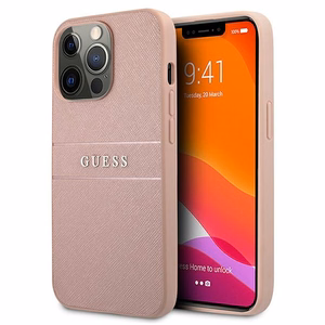 Guess GUHCP13XPSASBPI iPhone 13 Pro Max 6.7" розовый/розовый жёсткий чехол Saffiano Stripe