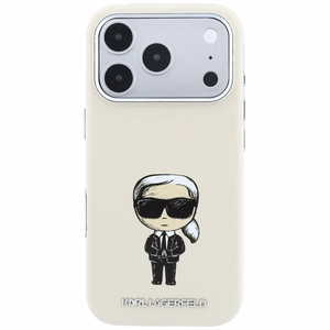 Karl Lagerfeld Smooth Ikonik Sketch MagSafe ümbris mudelile iPhone 18 Pro / 17 Pro – beež