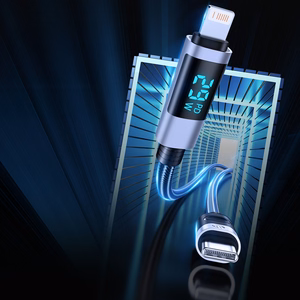 Orico LDC2L USB-C–Lightning PD, 29 W, 480 Mbps kaabel LED-ekraaniga, 2 m – must