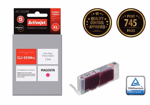 Activejet ACC-551MN – magenta tindikassett, asendab Canon CLI-551M, 15 ml, Supreme