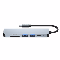 HUB Tech-Protect V4 6in1 USB-C - USB-A 3.0 / USB-A 2.0 / USB-C / HDMI / micro SD / TF / SD card reader - hall