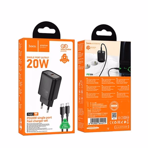 Phone Laadija Hoco USB C QC PD 20W + Kaabel USB C to Lightning N60 must