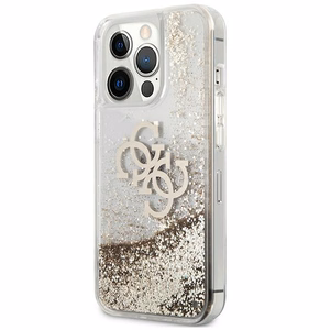 Guess 4G Big Liquid Glitter ümbris jaoks iPhone 13 Pro Max 6.7" - kuldne