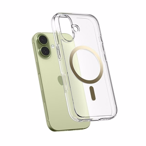 Spigen Ultra Hybrid Mag Чехол совместимый с MagSafe для iPhone 17 прозрачный золотой