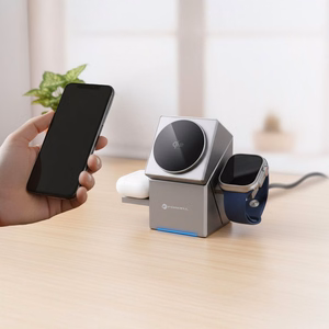 Juhtmevaba charging station Forcell 3in1 (F-06) (MagSafe) (Phone; Pods; Watch) 15W