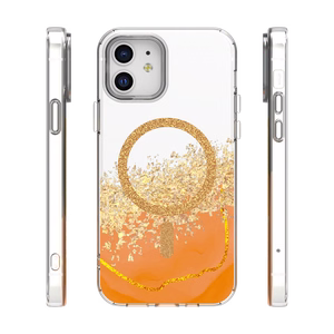 Epoxy Mag ümbris iPhone 12 / 12 Pro 6,1" oranž