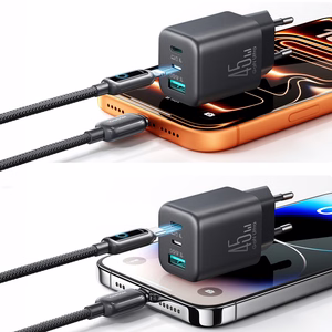 Joyroom JR-TO1 GaN 45W USB-C Lightning USB-A seinalaadija must